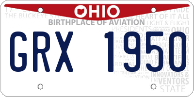 OH license plate GRX1950
