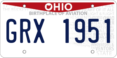OH license plate GRX1951