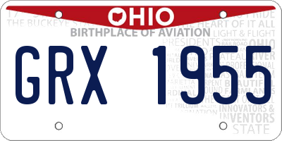 OH license plate GRX1955