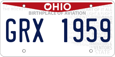 OH license plate GRX1959