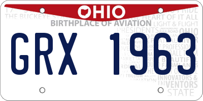 OH license plate GRX1963