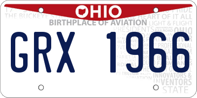 OH license plate GRX1966