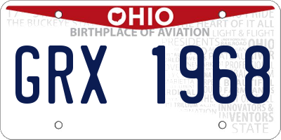 OH license plate GRX1968