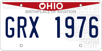 OH license plate GRX1976