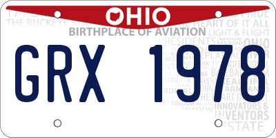 OH license plate GRX1978