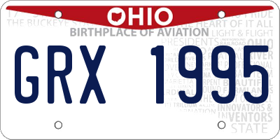 OH license plate GRX1995