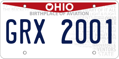 OH license plate GRX2001