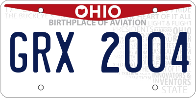 OH license plate GRX2004