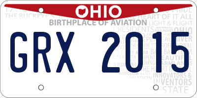 OH license plate GRX2015