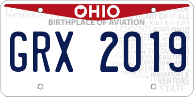 OH license plate GRX2019
