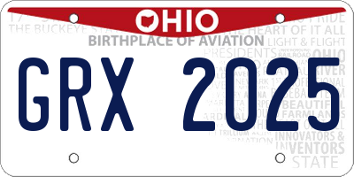 OH license plate GRX2025