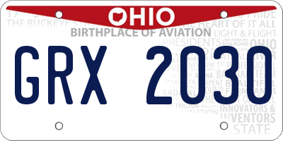 OH license plate GRX2030