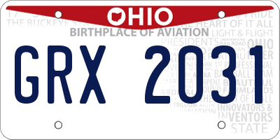 OH license plate GRX2031
