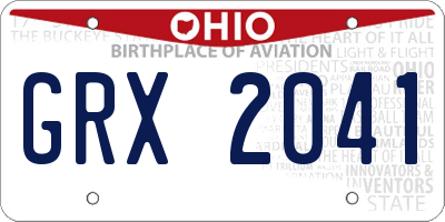 OH license plate GRX2041