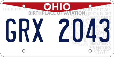 OH license plate GRX2043