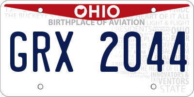 OH license plate GRX2044