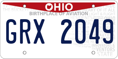 OH license plate GRX2049