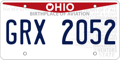 OH license plate GRX2052