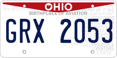 OH license plate GRX2053