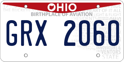 OH license plate GRX2060