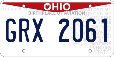 OH license plate GRX2061