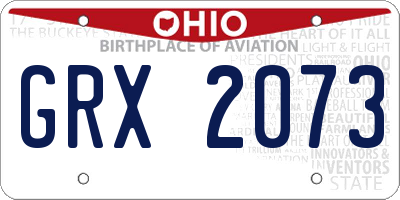 OH license plate GRX2073