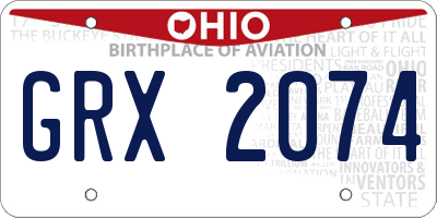 OH license plate GRX2074