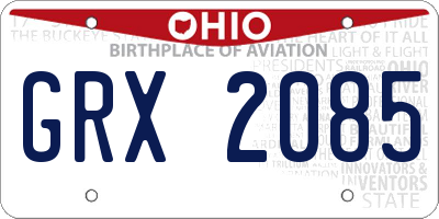 OH license plate GRX2085