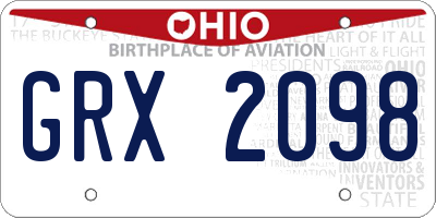 OH license plate GRX2098