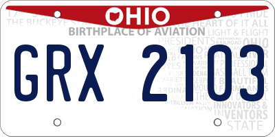 OH license plate GRX2103