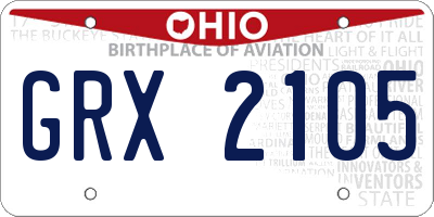 OH license plate GRX2105
