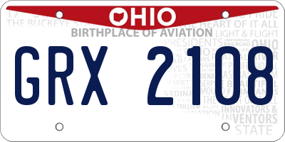 OH license plate GRX2108