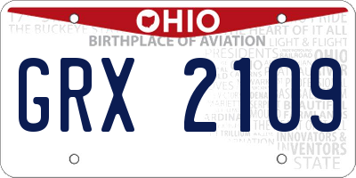 OH license plate GRX2109