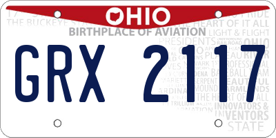 OH license plate GRX2117