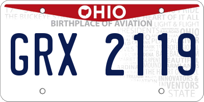 OH license plate GRX2119