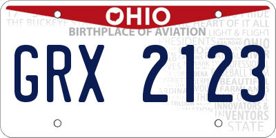 OH license plate GRX2123
