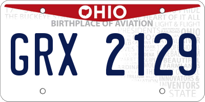 OH license plate GRX2129