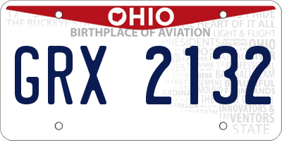 OH license plate GRX2132