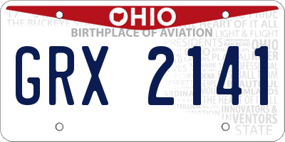 OH license plate GRX2141
