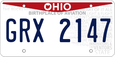 OH license plate GRX2147