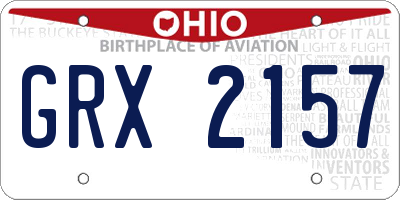 OH license plate GRX2157