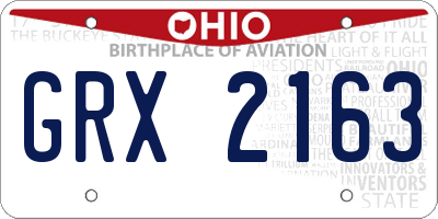 OH license plate GRX2163