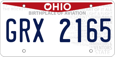OH license plate GRX2165