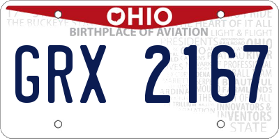 OH license plate GRX2167