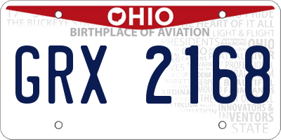 OH license plate GRX2168