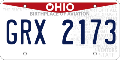 OH license plate GRX2173
