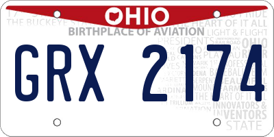 OH license plate GRX2174