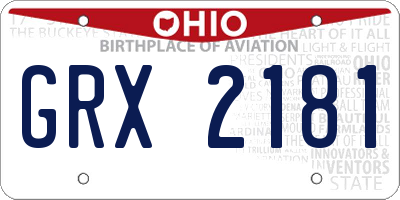 OH license plate GRX2181