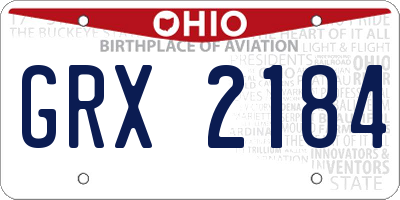 OH license plate GRX2184