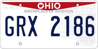 OH license plate GRX2186